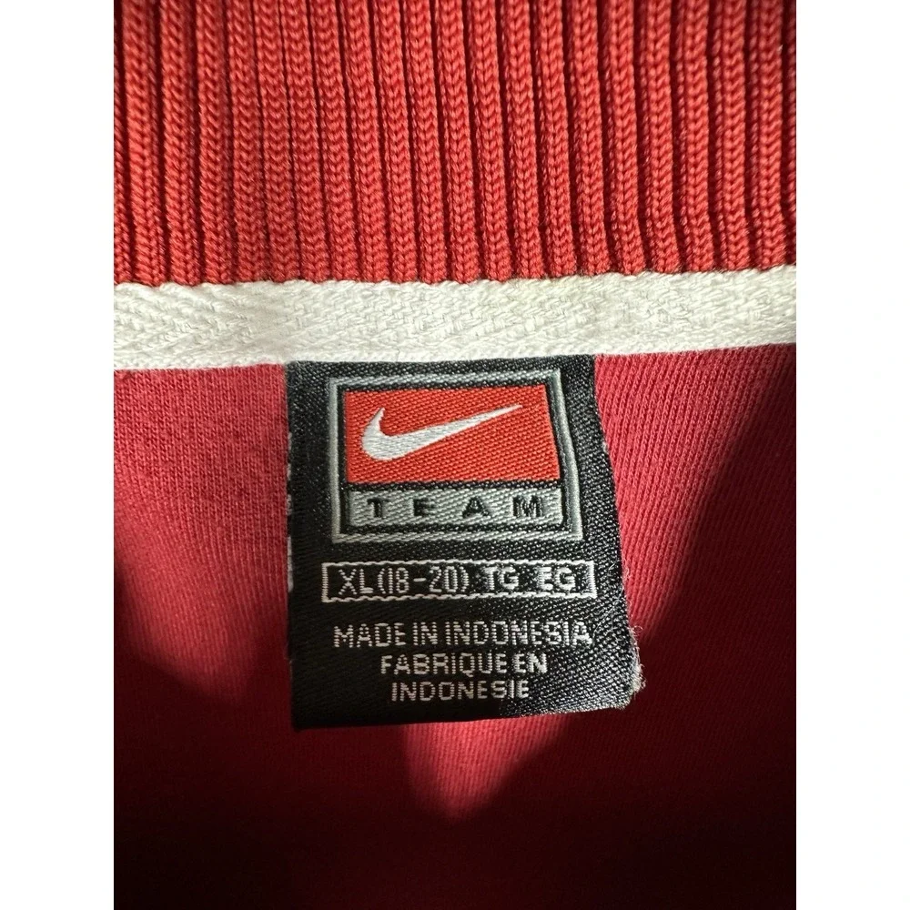 Nike Team Y2K Track Jacket Red White Full Zip Swoosh Youth XL Vintage 2000s